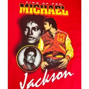Michael Jackson King of Pop Graphic Tee Red Unisex L Band Tee NWOT